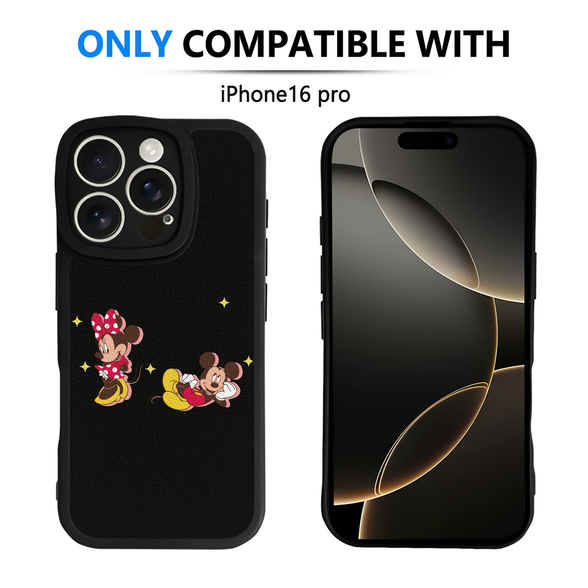 （画像用） ミッキーマウス Mickey Mouse 【iPhone 16シリーズ対応】シリコンスマホケース（レザー調） 材質：シリコン
